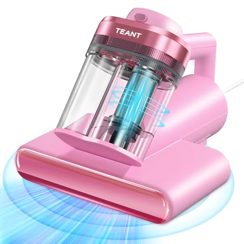 Teant Mattress Bed Vacuum Cleaner, 16 kPa Suction & 253.7nm UV-C, MV-Pink - color: Pink
