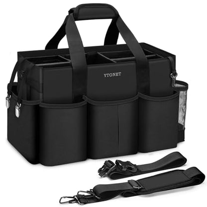 Ytonet Large Cleaning Bag, Adjustable Cleaning Caddy for Cleaning Supplies - color: Black, size: Large
