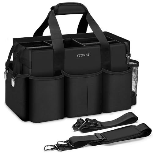 Ytonet Extra Large Cleaning Caddy for Cleaning Supplies, Housekeeping Tote - color: Black, size: X-Large