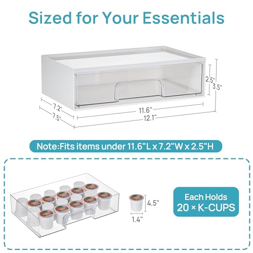 Vtopmart White Stackable Storage Drawers, 2 Pack Wide Organizers - style: 2pack Wide White