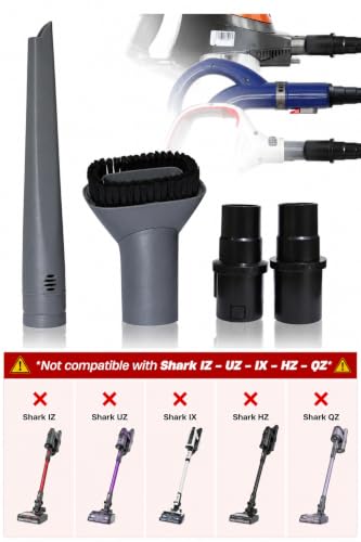 Replacement Vacuum Brush Attachments with Hose Adapter for Shark Navigator Rotator Miele C1 C2 C3 - Household Vacuum Cleaning Set with Crevice Tool, Dust Brush and Adapters - color: Vacuum Crevice Tool & Brush