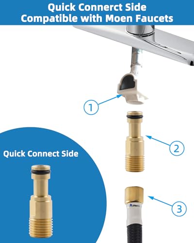 2 Mode Kitchen Sink Side Sprayer with Water Flow Restrictor, Brushed Nickel - color: Brushed Nickel, style: braided hose/dual spray mode