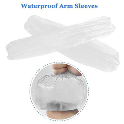 Yzurbu Disposable Arm Sleeves, Plastic Waterproof Oversleeves Protector Covers with Elastic on Cuff - color: White - 200pcs