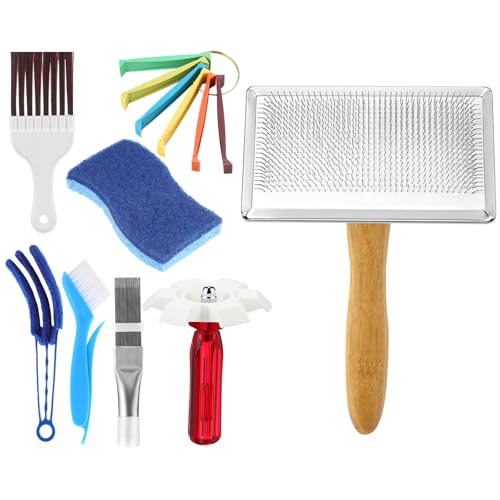 8 Pcs Air Conditioning Fin Cleaner Set HVAC Coil Cleaning Brush Condenser Fin Straightener Evaporator Coil Clean AC Comb Condenser Split Cleaning Kit Fridge Radiator Tool(Wood,Single Sided) - color: Wood, style: Single Sided