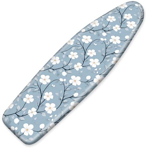 BVBOX Ironing Board Cover for Standard Size Iron Board with Heavy Duty Adjustable Elastic Edges and Fastener, Heatproof Ironing Board Covers for Smooth Ironing - color: Fresh Daisies