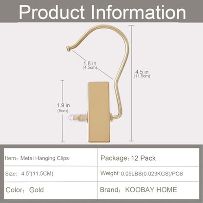 Boot Hangers 4.5" Metal Outfit Hanger Gold Hanging Clips for Gloves Shoes Laundry Hooks Hair Extension Wigs Clips Portable Home Travel Hangers for Hat, Towels, Bras, Socks 12Pack - color: Gold
