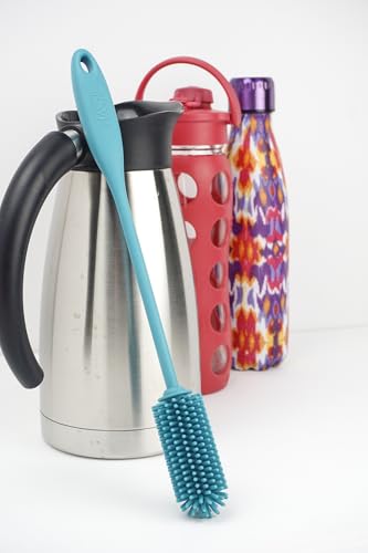 RSVP International Kitchen Scrubber Collection Dishwasher Safe, Silicone Bottle Brush, 12.5", Turquoise - color: Turquoise, size: Silicone Bottle Brush, 12.5"