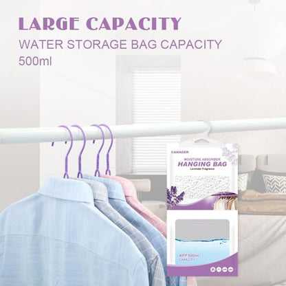 CANAGER Hanging Moisture Absorber, Lavender Vanilla Moistureproof Hanging Bag, Dehumidifier Bag (8 packs), Moisture Absorb 12.5 oz. - color: Dark Purple