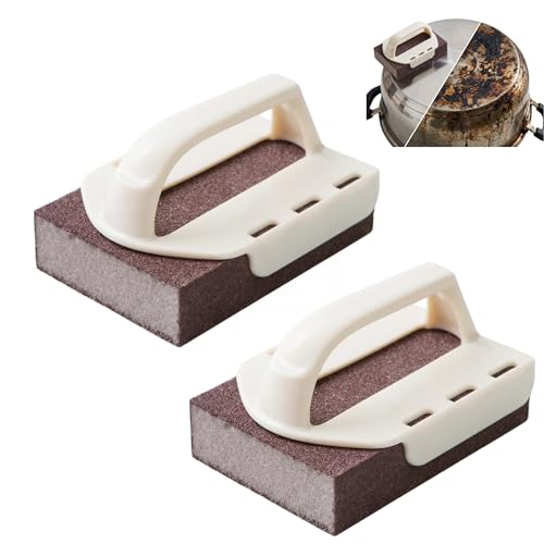 Magic Emery Cleaning Sponge,Heavy Duty Nano Sponge Eraser, Magic Carbide Cleaning Sponge for Rust & Grease Remover, Steeli Sponge Alternative, Magic Eraser Sponge for Pans(2sponge with 2 Handle) - size: 2sponge With 2 Handle