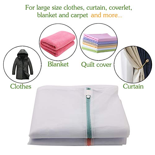 Tenn Well 2Pk 43x35" Extra Large Mesh Laundry Bags Jumbo for Blankets - color: White, size: XL (43"x35")