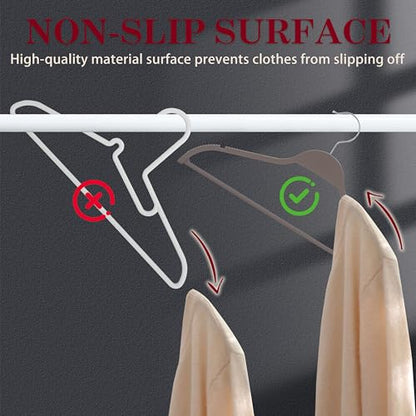 Grey Plastic Thin Hangers, 28 Pack Upgraded Rubberized Non Slip, Durable Slim Clothing Hangers, 17.7 Inches Wide for Adults - color: Gray, size: 28 Pack