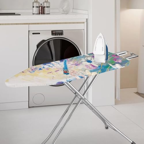 Dragonfly Dasiy Ironing Board Cover Heat Reflective Anti-dust, Soft Fabric Cover with Padding Scorch Resistant Home Iron Decorations - color: Dragonfly Dasiy