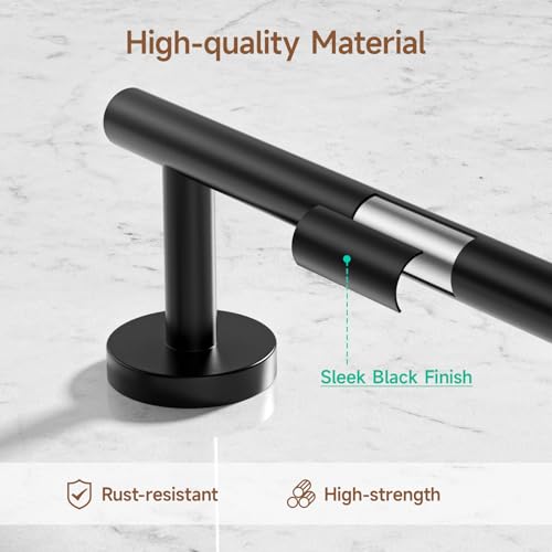 USHOWER Matte Black Toilet Paper Holder - color: Matte Black