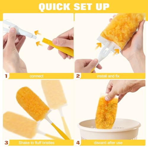 360° Duster Refills for Swiffer Duster, 40 Pack Heavy Duty Duster Kit for Cleaning with 4X Electrostatic,Compatible with Swiffer Handle Pet Hair, Blinds & Car Vents– Great Gift Set - size: 40 Count Refills
