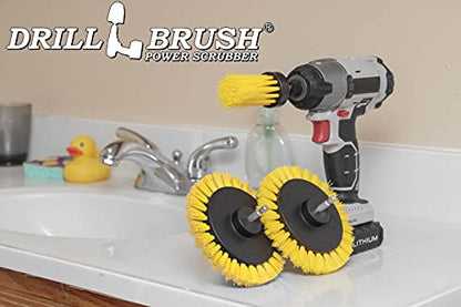 Tile and Grout Cleaning Drill Brush Set - Bathroom Scrub Brush for Drill - color: Yellow