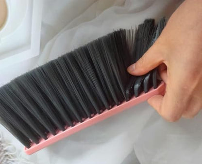 2 Pack Soft Bristle Bed Sheets Sweeping Cleaning Brush with Long Hand, Counter Duster for Debris Hair Remover Desk Quilt Sofa Furniture (Pink Yellow)