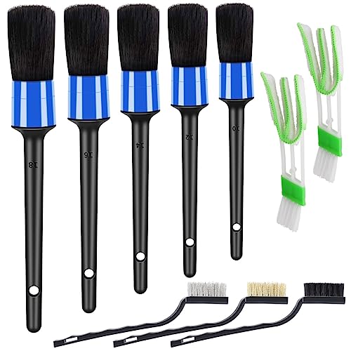 HMPLL 10pcs Detailing Brush Set, Blue - color: blue