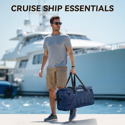 HEETA Waterproof Duffel Bag Travel Motorcycle Dry Bag Backpack 60L/80L/110L - color: Dark Blue, size: 60L