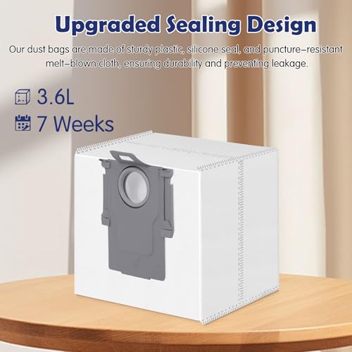 12 Pack Dust Bags for Roborock Q7 M5+/L5+, Q10 S5+/X5+, Q5+, Q5 Max+/Pro+ - size: Q10/Q5/Q7/Q8 Series Bags 12 Pack