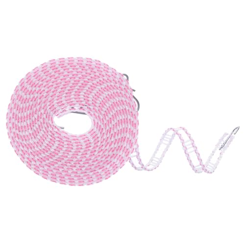 uxcell Windproof Clothesline, 5M 16.4ft Plastic Non-Slip Clothes Drying Rope Portable Travel Clothesline for Courtyard Outdoor Laundry Camping, Pink - color: Pink, size: 16.4ft