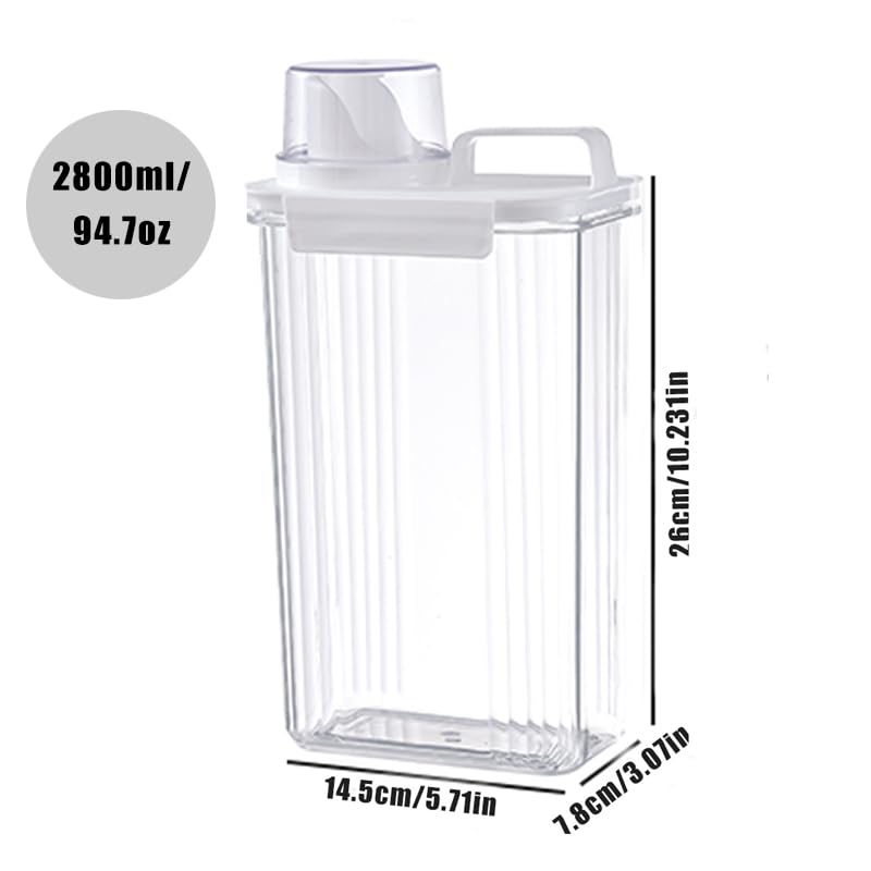 [2 Pack] Laundry Detergent Dispenser for Laundry Room Organization and Storage, 2800ml Laundry Soap Dispenser，Liquid Laundry Detergent Dispenser with 4 Removable Labels, BPA Free & Pet Plastic, Clear - style: 2800
