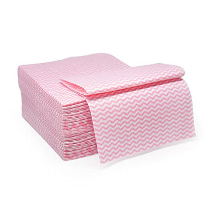 Reusable Cleaning Cloths Dish Paper Towels, Domestic Cleaning Towels, Multipurpose Quick-Dry Rag Dish Cloths Heavy Duty Handy Wipes for Kitchen 25 Count 14.2"X15.7", Pink - color: Pink-25