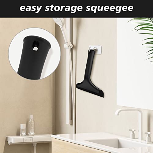 NEWISHTOOL Bathroom Shower Squeegee 5.9 Inch Soft Silicone Blade Squeegee - color: All Black, size: 1PC