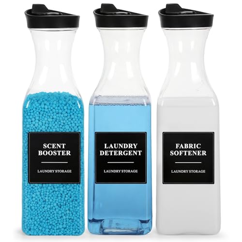3 Pack Laundry Detergent Dispenser for Soap Softener, 54oz Plastic H12.2‘’ - size: 3 Pack