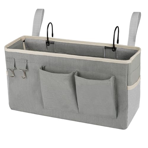 Bedside Caddy Bedside Storage Bag for Headboards/Bunk Bed - color: Grey
