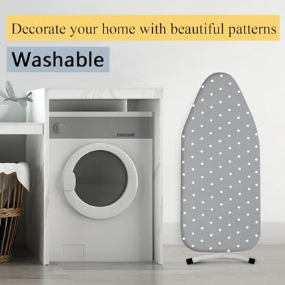 Small Ironing Board Cover Scorch Resistant, Table top Ironing Board Cover with Padding Heat Reflective Heavy Duty Pad (Gray dot, 12.5"x32") - color: Gray Dot