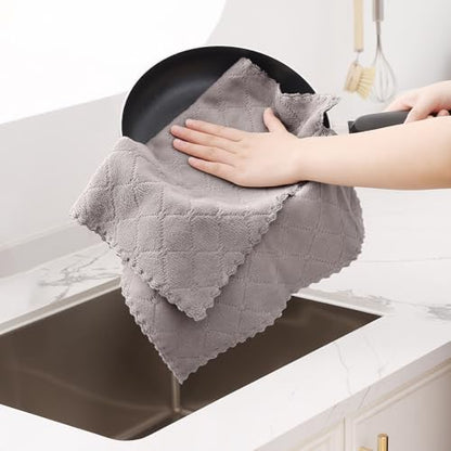 Homaxy 12 Pack Super Soft Absorbent Dish Towels, 10" x 20", Grey - color: Grey, size: 13 x 19 inch-12 pack