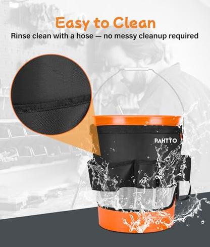 Bucket Tool Organizer, 5 Gallon Garden Bucket Tool Bag with Mesh Pocket
