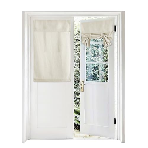 RYB HOME Short Faux Linen Blended Window Curtains for Bedroom - Light Filtering Small Window Draperies Privacy for Kitchen Dinning Home,1 Panel, 26W x 40L inches, Linen - color: Linen, size: 26"W x 40"L (Pack of 1)