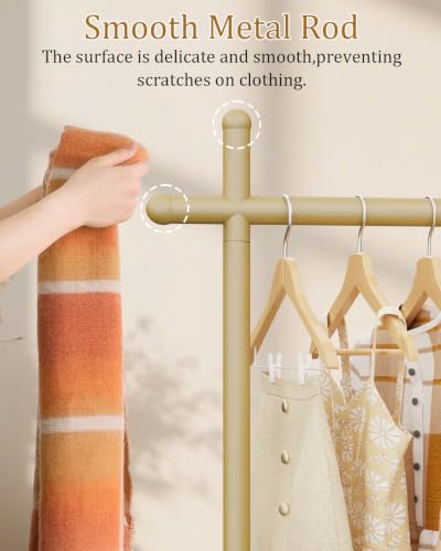 Coat Racks Freestanding with Natural Rock Base,68.9in,Gold,Large - color: Gold, size: 25.6*11.8*68.9in
