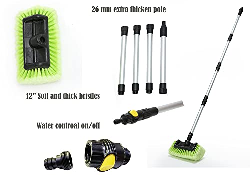 Forgrace 60" Car Wash Brush with Long Handle, Green - color: Green With Handle