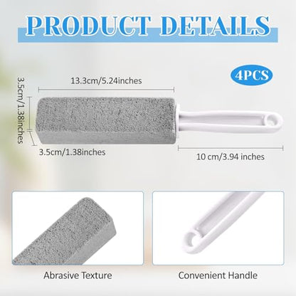 4 Pack Toilet Pumice Stone with Handle,Pumice Stone Toilet Bowl Cleaner