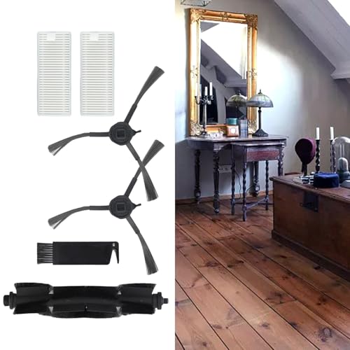 Vacuum Cleaner Main Side Brush and Filter Replacement Kit for S8/S8 Plus Robot Vacuum Cleaner, Includes Roller Brush, Side Brushes, and Cleaning Tool for Household Maintenance