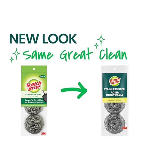 Scotch-Brite Stainless Steel Scrubbers, 3 Pack - size: 3 Scrubbers