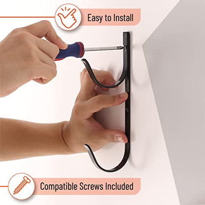 UNCO- Pool Pole Hanger, 2 Pack, Pool Equipment Hooks - color: Black, size: 2 Pack