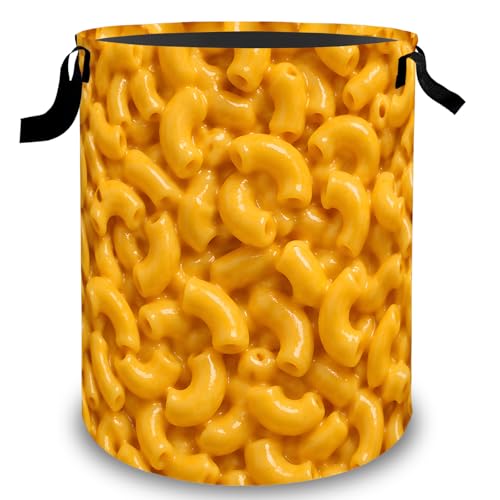 Macaroni and Cheese Basket Hamper, Organizer Bins Gifts for Women Kids, Realistic Food Foldable Waterproof Clothes Hamper Handles Storage Bucket for Bedroom Bathroom Room Decor 19.7"x15.7" - color: Macaroni and Cheese