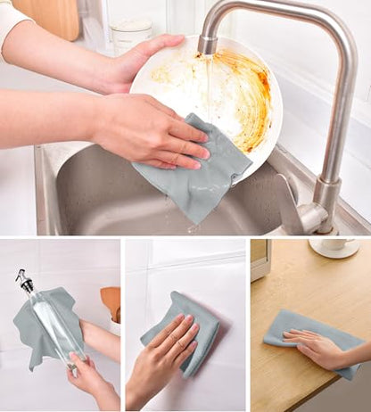 KitchLife Microfiber Cleaning Cloth Roll - Tear-Away Reusable Microfiber Paper Towels, Lint-Free, Washable, 20 Sheets for Kitchen, Car, Dishes, and Sensitive Surfaces (Dark Grey) - color: Dark Grey