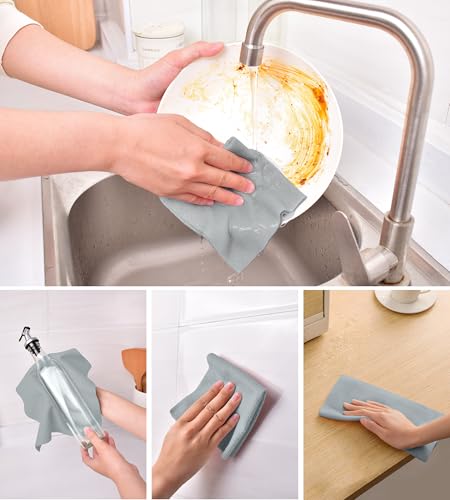 KitchLife Microfiber Cleaning Cloth Roll - Tear-Away Reusable Microfiber Paper Towels, Lint-Free, Washable, 20 Sheets for Kitchen, Car, Dishes, and Sensitive Surfaces (Dark Grey) - color: Dark Grey