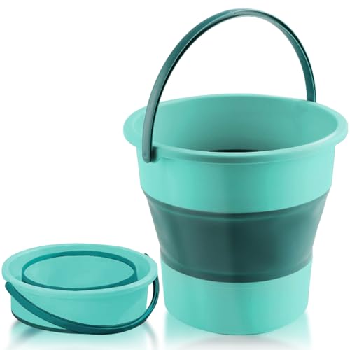 Collapsible Bucket 1.3 Gallon/5L Small Capacity Foldable Cleaning Buckets - color: Small Green