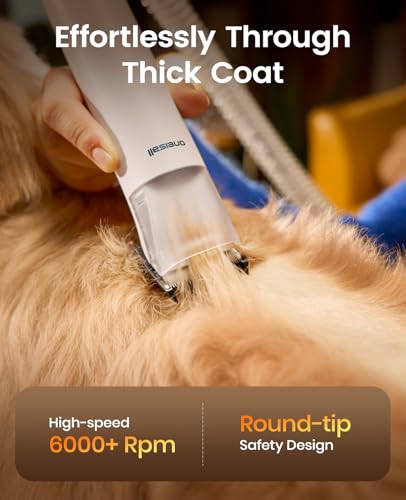 oneisall Dog Grooming Vacuum - 15000Pa Suction, Captures 99% Pet Hair to Reduce Shedding, Dog Grooming Clippers & Quiet Brush (≤59dB) with 4 Accessories, 2L Dust Canister for Home Cleaning - color: Blue
