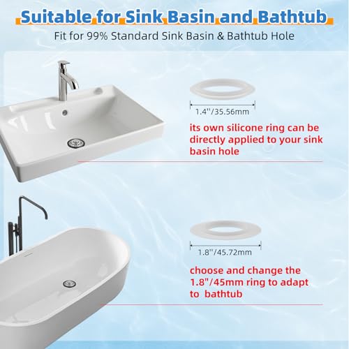 Universal Bathtub Drain Stopper, Brass Metal Shower Hair Catcher, Brushed Nickel - color: Brushed Nickel
