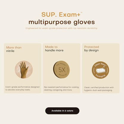 SUP Powder-Free Nitrile Exam Gloves, 100/1000 Ct Food Safe Latex-Free Disposable Glove Medical Cooking Cleaning Food Prep Tan - color: Large (Trail Tan 1000)