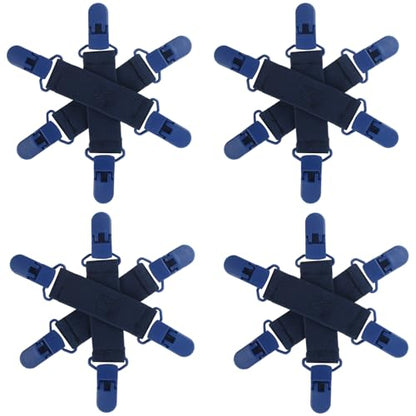 Bed Sheet Detangler with 6-Clip, WAD Preventer Stop Bed Sheets/Duvet Covers/Blankets from Tangling, Twisting & Balling up in Dryer Washer and Dryer, 4 pcs(Blue) - color: Blue