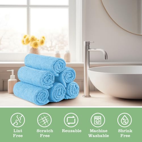 UNIMADE Washcloths 20 Pack Face Towels (12" x 12"), Highly Soft Wash Cloths - color: Blue, size: 20Pack