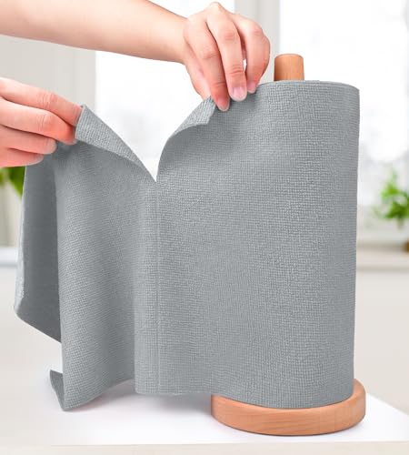 KitchLife Microfiber Cleaning Cloth Roll - Tear-Away Reusable Microfiber Paper Towels, Lint-Free, Washable, 20 Sheets for Kitchen, Car, Dishes, and Sensitive Surfaces (Dark Grey) - color: Dark Grey