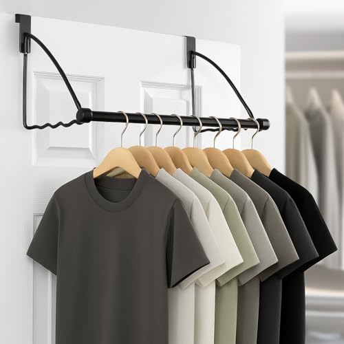HOLDN’ STORAGE Over The Door Hanger for Clothes, Black - color: Black